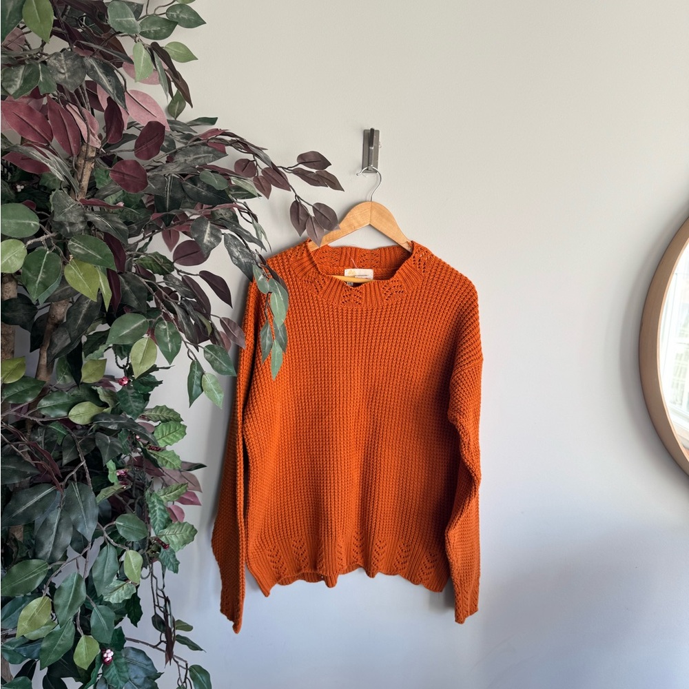 Vintage Easton Vibrant Orange Crew Neck Sweater
